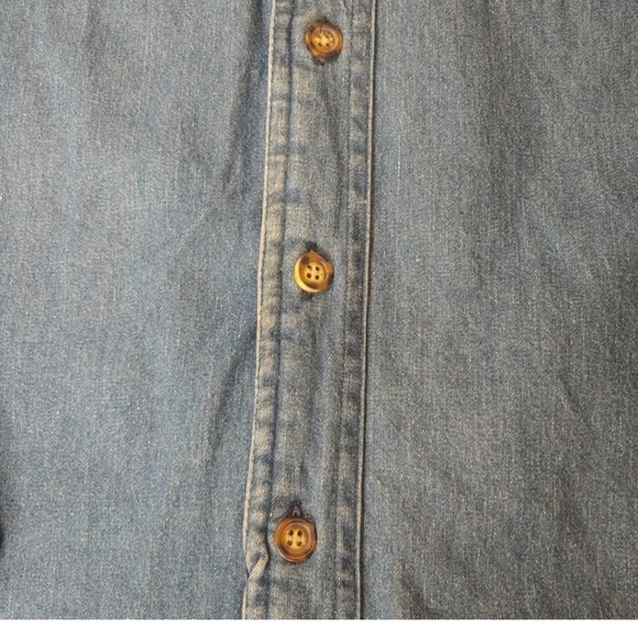 Campus Shacket Jean Shirt Jacket Men XL Quilted Lined Blue Denim Button Vtg 90s - Picture 8 of 12